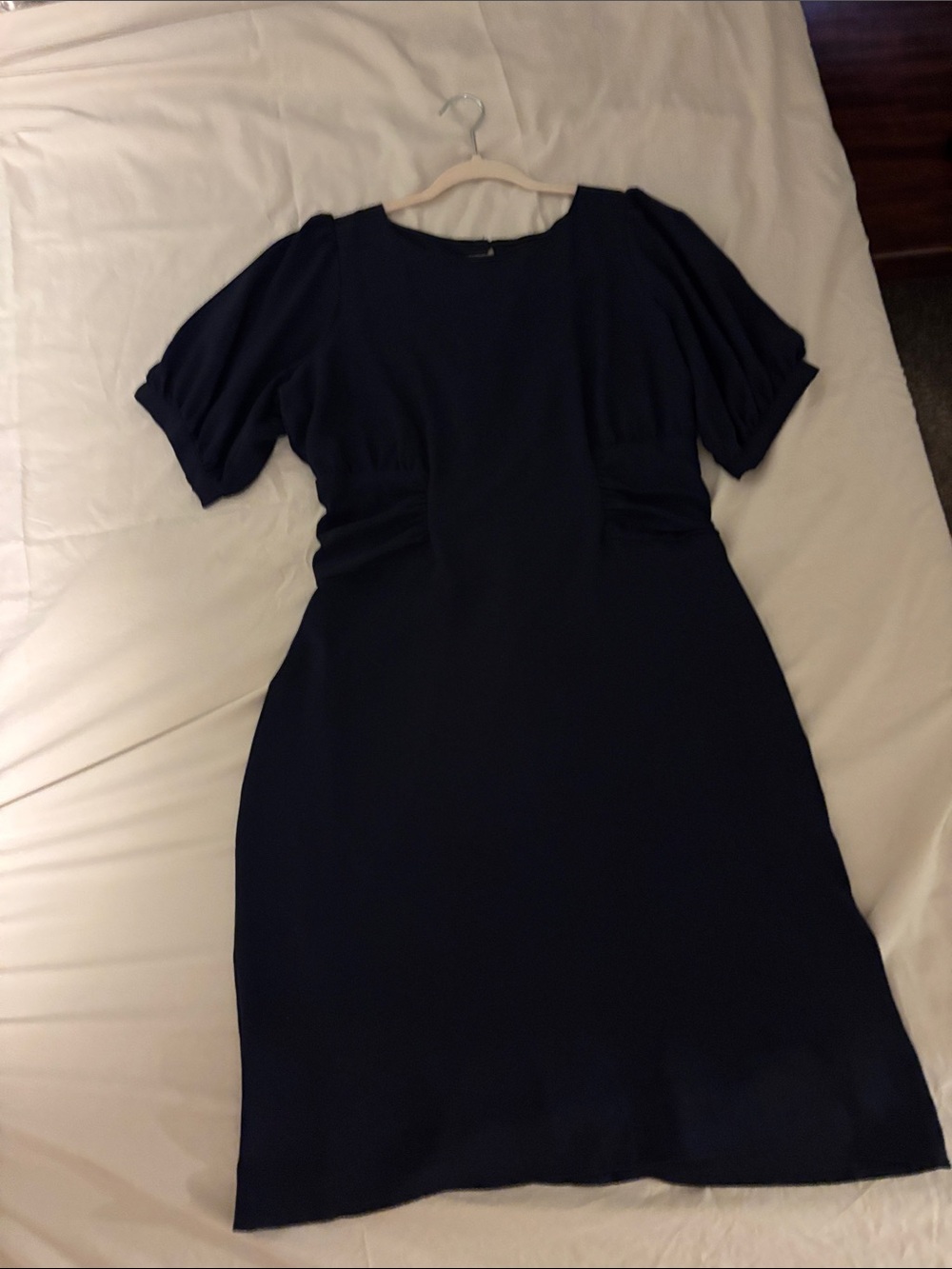 Express Navy Short-Sleeve Midi Dress